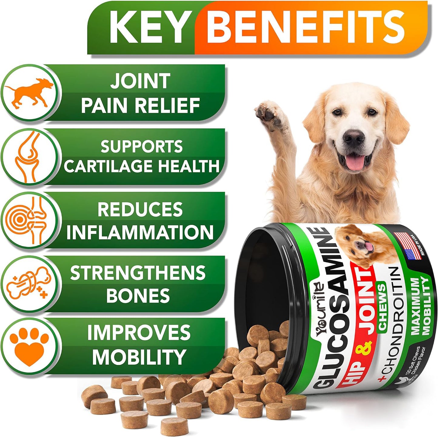 Supplement voor heupen en gewrichten van huisdieren, chondroïtine