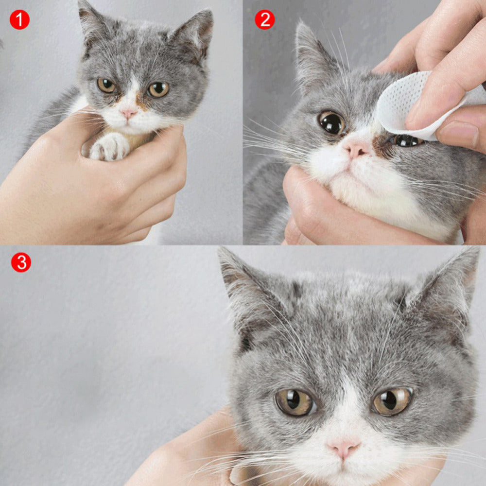 Pet Eye Grooming Wipes Hond Kattenogen Zachte Traanvlekken Reinigende Natte Doekjes Hygiënische Verzorgingsdoekjes voor Huisdieren