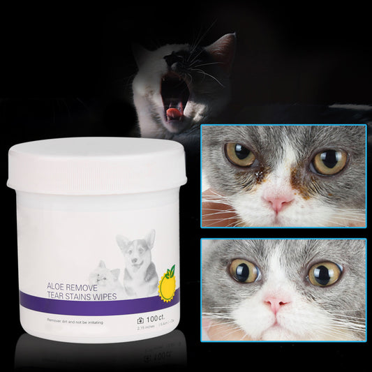 Pet Eye Grooming Wipes Hond Kattenogen Zachte Traanvlekken Reinigende Natte Doekjes Hygiënische Verzorgingsdoekjes voor Huisdieren