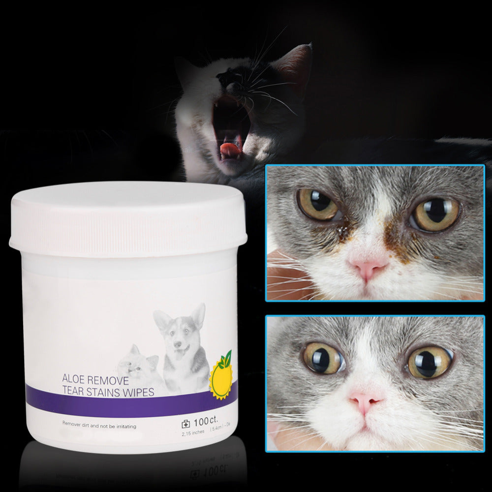 Pet Eye Grooming Wipes Hond Kattenogen Zachte Traanvlekken Reinigende Natte Doekjes Hygiënische Verzorgingsdoekjes voor Huisdieren