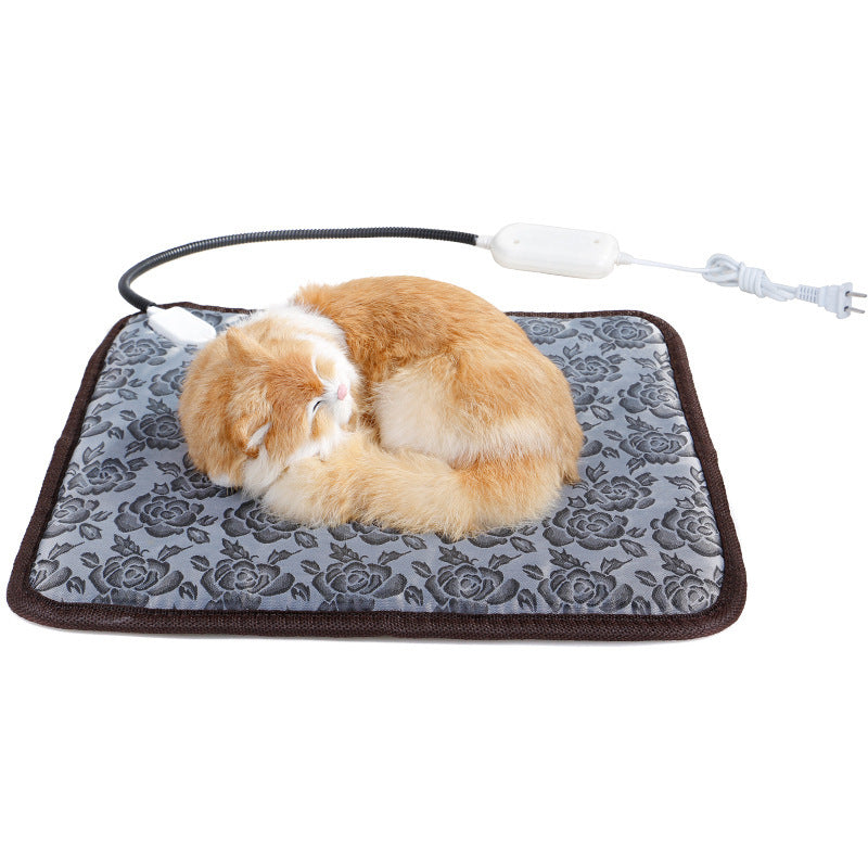 Huisdierverwarmingsmat voor hond en kat, verwarmingsmat voor binnen, elektrisch en waterdicht, verwarmd hondenmatras met kauwbestendig snoer, winterwarmer voor huisdierendekens