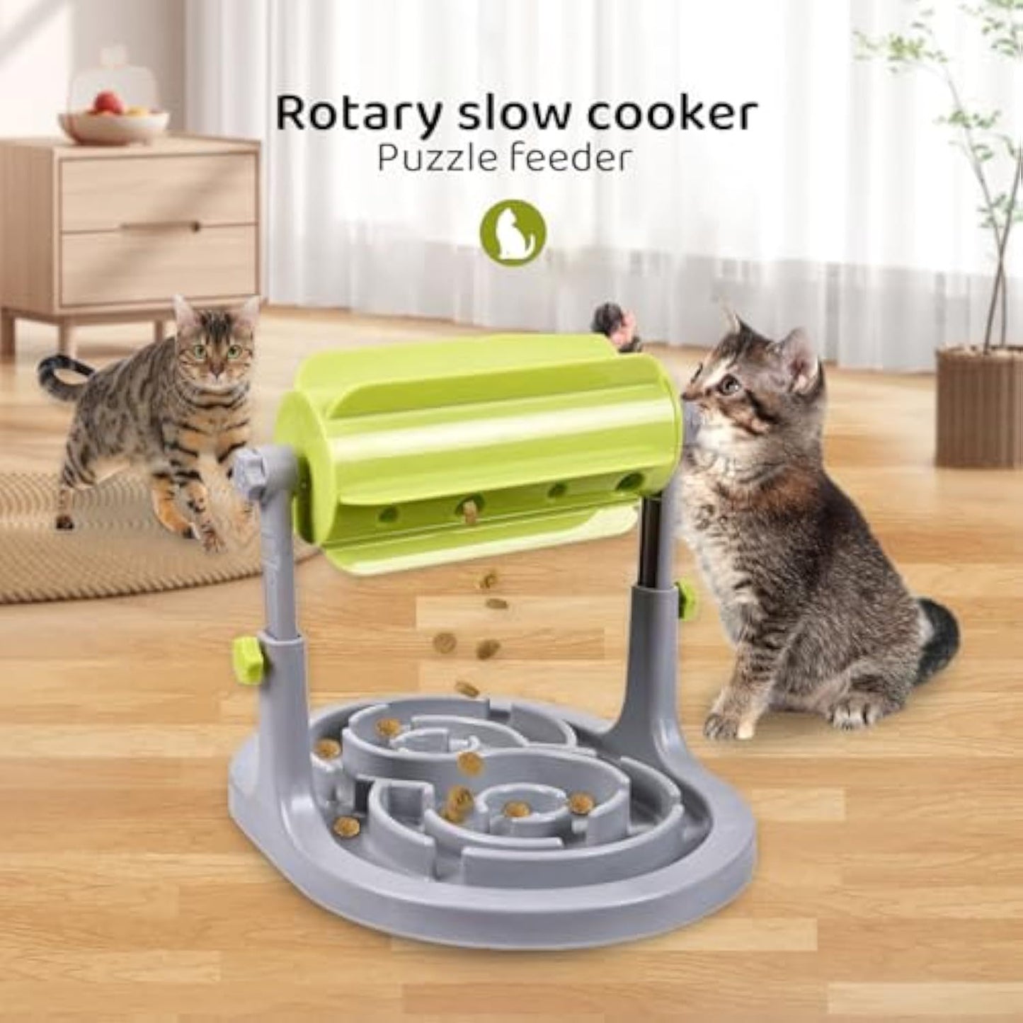 Interactieve Hond Kat Voedsel Puzzel Speelgoed Langzame Voerbak Huisdier Voerbak Traktatie Verveling Verstrekking Langzame Voerbak Angst IQ Training In Slimme Voeding En Verstelbare Hoogte Voor Kleine Middelgrote Honden