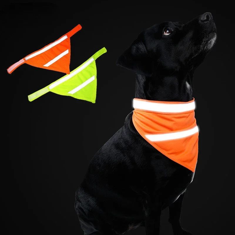 Hond Reflecterende Bandana Huisdier Driehoekige Handdoek Sjaal Fel Kleur Polyester Slab