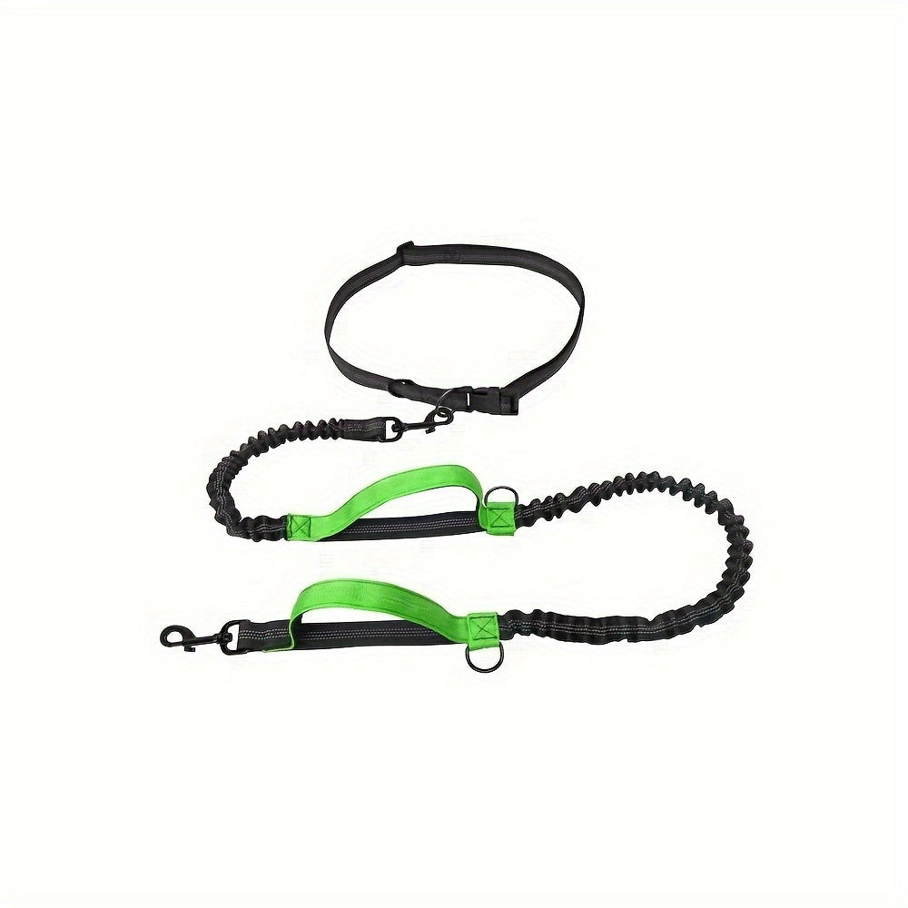 Handsfree hondenriem voor hardlopen en wandelen - duurzaam nylon, verstelbare heupband, ideaal voor actieve huisdieren 