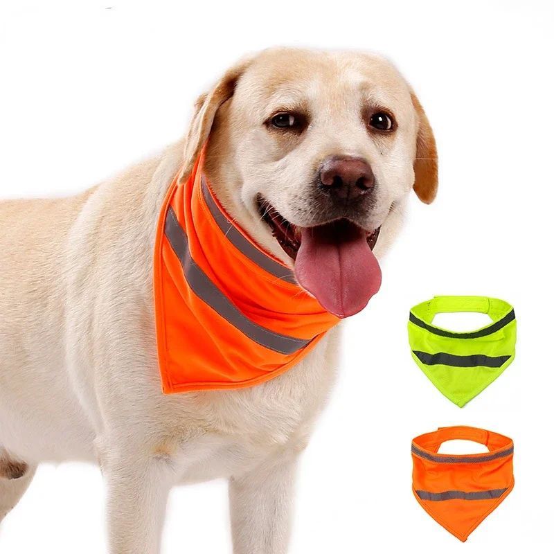Hond Reflecterende Bandana Huisdier Driehoekige Handdoek Sjaal Fel Kleur Polyester Slab