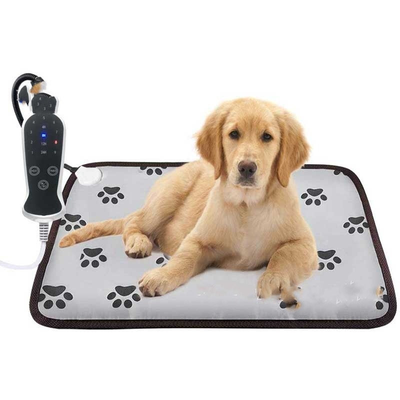 Huisdierverwarmingsmat voor hond en kat, verwarmingsmat voor binnen, elektrisch en waterdicht, verwarmd hondenmatras met kauwbestendig snoer, winterwarmer voor huisdierendekens