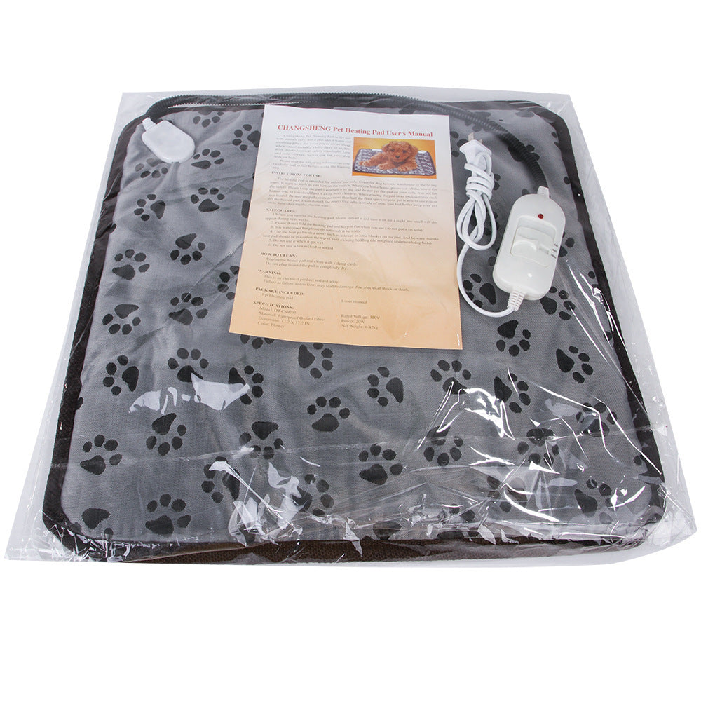 Huisdierverwarmingsmat voor hond en kat, verwarmingsmat voor binnen, elektrisch en waterdicht, verwarmd hondenmatras met kauwbestendig snoer, winterwarmer voor huisdierendekens