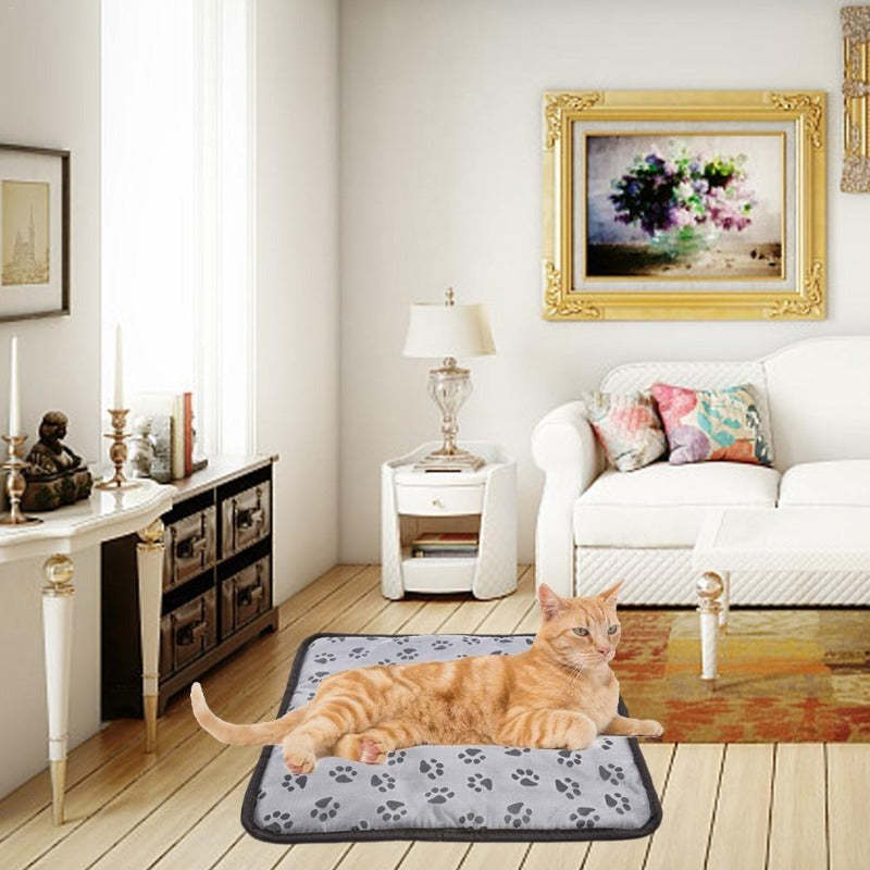 Huisdierverwarmingsmat voor hond en kat, verwarmingsmat voor binnen, elektrisch en waterdicht, verwarmd hondenmatras met kauwbestendig snoer, winterwarmer voor huisdierendekens