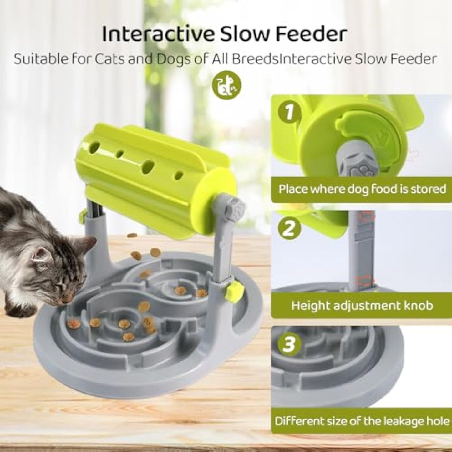 Interactieve Hond Kat Voedsel Puzzel Speelgoed Langzame Voerbak Huisdier Voerbak Traktatie Verveling Verstrekking Langzame Voerbak Angst IQ Training In Slimme Voeding En Verstelbare Hoogte Voor Kleine Middelgrote Honden