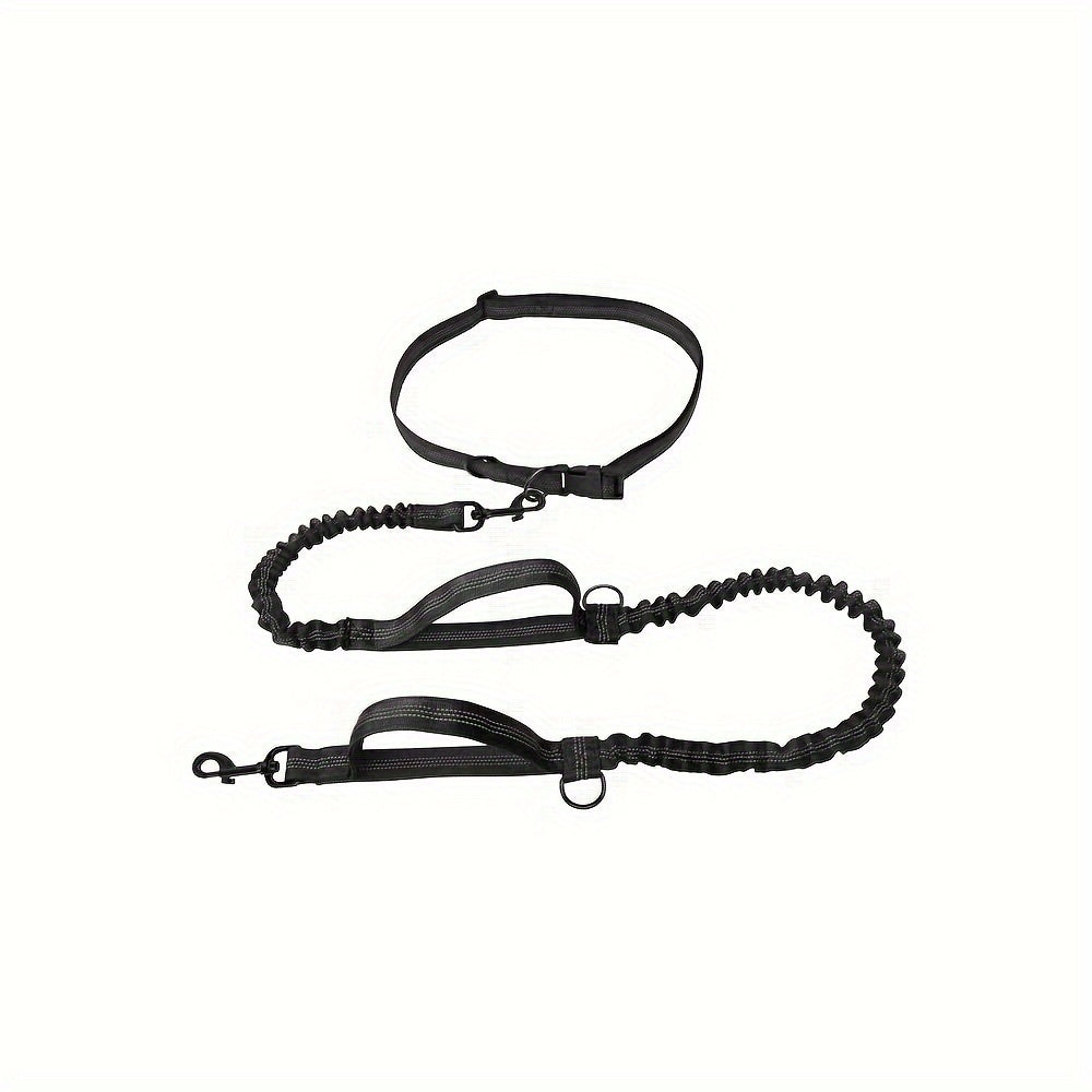 Handsfree hondenriem voor hardlopen en wandelen - duurzaam nylon, verstelbare heupband, ideaal voor actieve huisdieren 