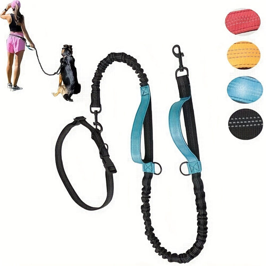 Handsfree hondenriem voor hardlopen en wandelen - duurzaam nylon, verstelbare heupband, ideaal voor actieve huisdieren 