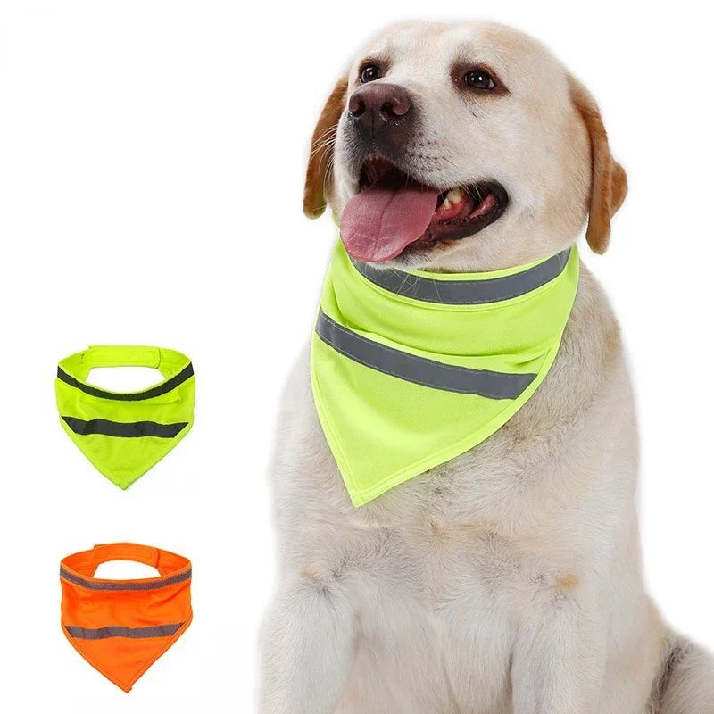 Hond Reflecterende Bandana Huisdier Driehoekige Handdoek Sjaal Fel Kleur Polyester Slab