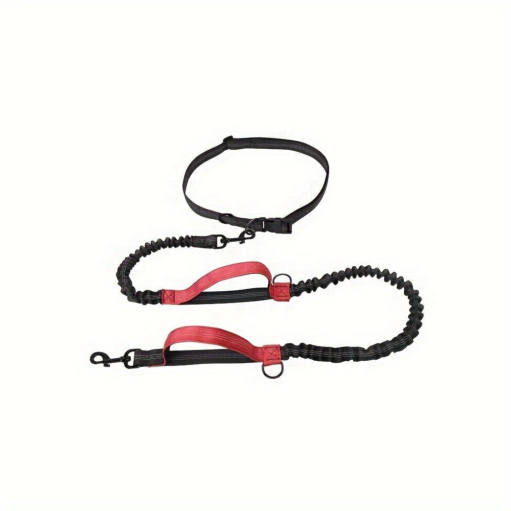 Handsfree hondenriem voor hardlopen en wandelen - duurzaam nylon, verstelbare heupband, ideaal voor actieve huisdieren 