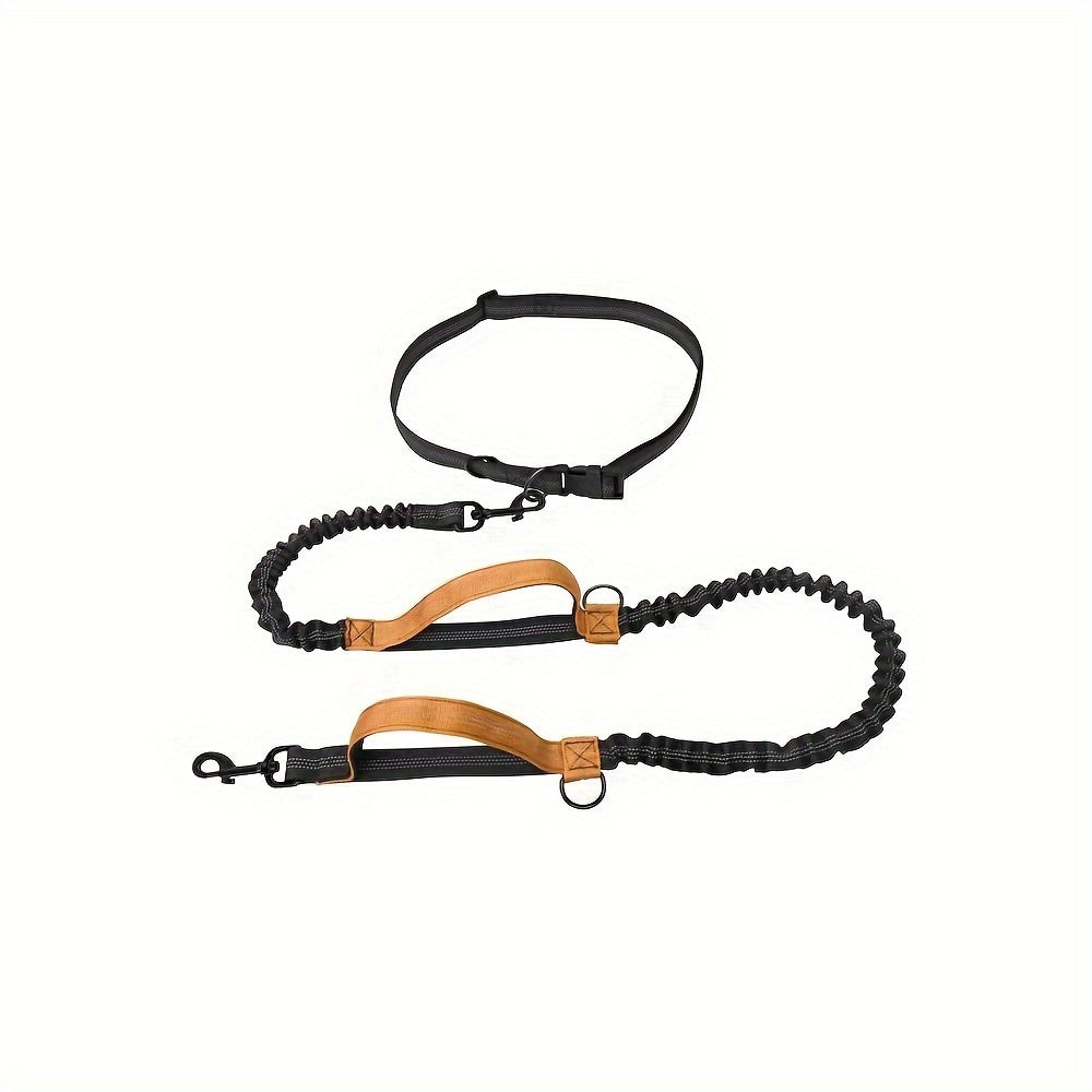 Handsfree hondenriem voor hardlopen en wandelen - duurzaam nylon, verstelbare heupband, ideaal voor actieve huisdieren 