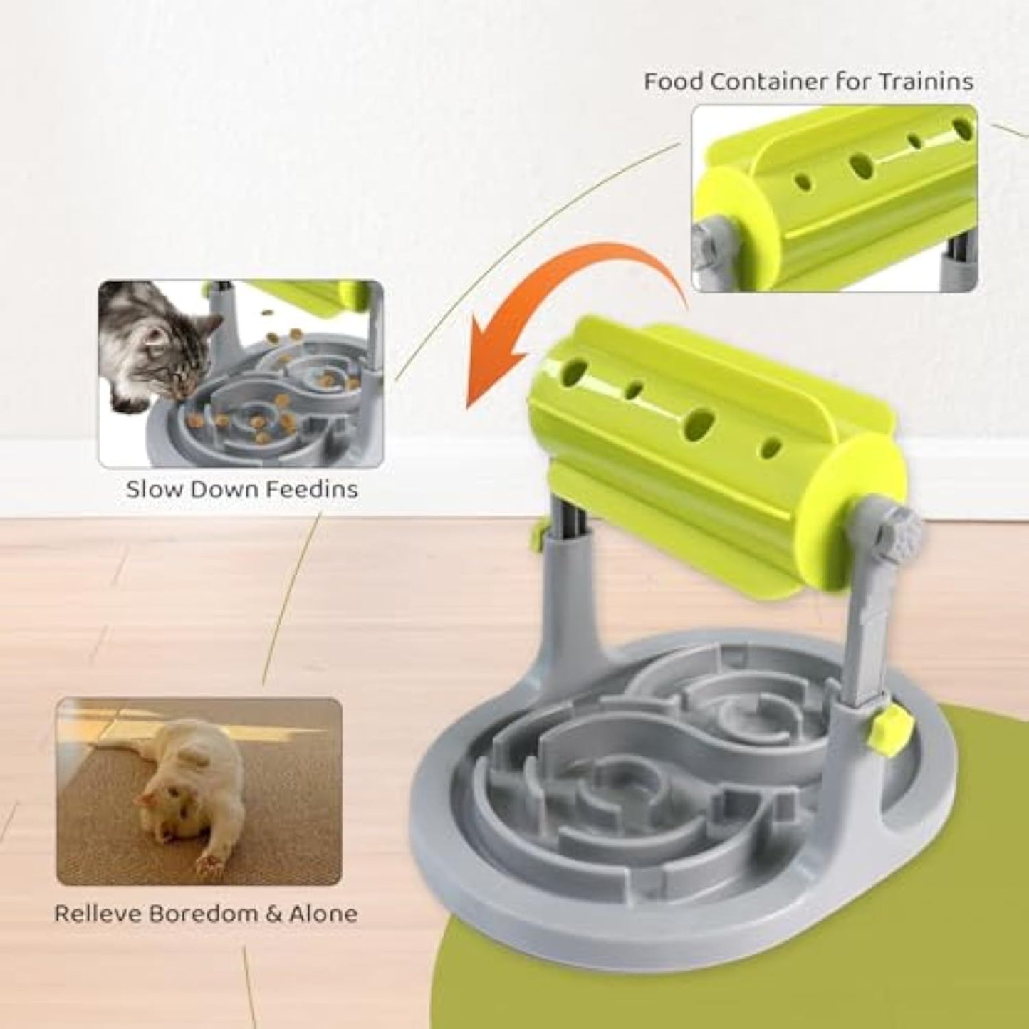 Interactieve Hond Kat Voedsel Puzzel Speelgoed Langzame Voerbak Huisdier Voerbak Traktatie Verveling Verstrekking Langzame Voerbak Angst IQ Training In Slimme Voeding En Verstelbare Hoogte Voor Kleine Middelgrote Honden